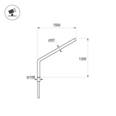 Кронштейн OXOR-SG1-1300x108-L1500 BLACK (ARL, Сталь)