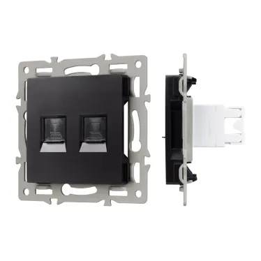 Механизм компьютерной розетки двойной SCT-MPC2-PL-BK RJ-45, CAT6