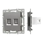 Механизм компьютерной розетки двойной SCT-MPC2-PL-GR RJ-45, CAT6