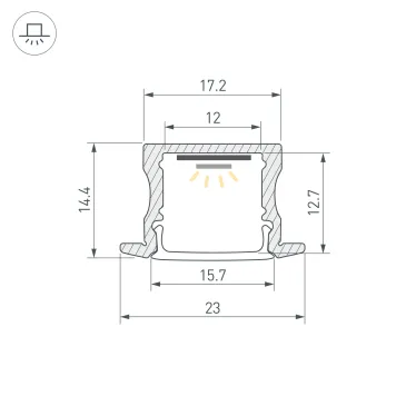 Профиль LINE-2315-F-2000 WHITE (ARL, Алюминий)