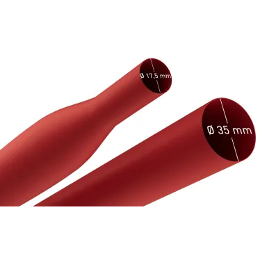 Трубка термоусадочная ТТУ нг-LS 35/17.5 красная в отрезках по 1 м NO-224-500