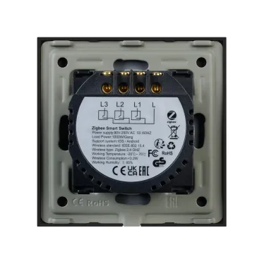 Выключатель сенсорный SWT-OMALI-S03-ZB-BK 250V, 10A, Zigbee Стекло