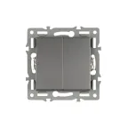 Механизм выключателя двухклавишный проходной SWT-MKP2-PL-GR 250V, 16A