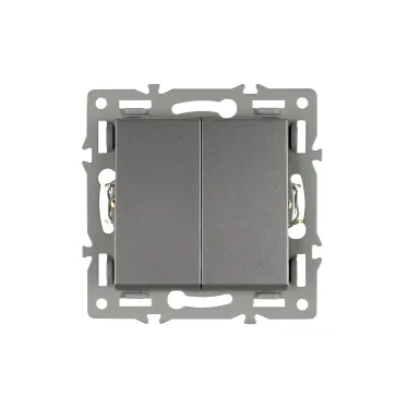 Механизм выключателя двухклавишный проходной SWT-MKP2-PL-GR 250V, 16A