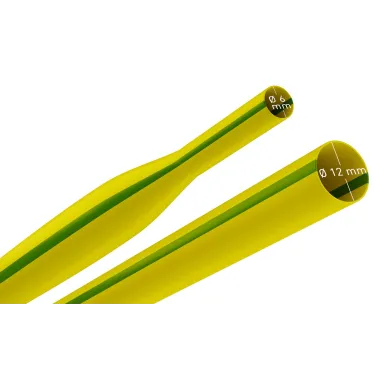 Трубка термоусадочная ТТУ нг-LS 12/6 жёлто-зелёная в отрезках по 1 м NO-224-448
