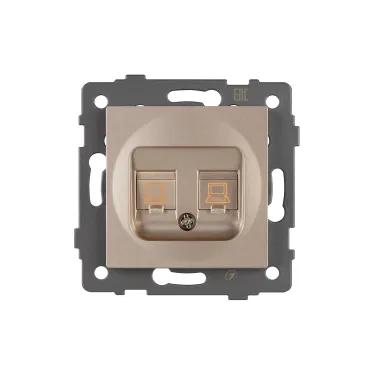 Механизм компьютерной розетки двойной SCT-MPC2-PL-GD-V RJ-45, CAT6