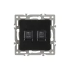 Механизм компьютерной розетки двойной SCT-MPC2-PL-BK RJ-45, CAT6