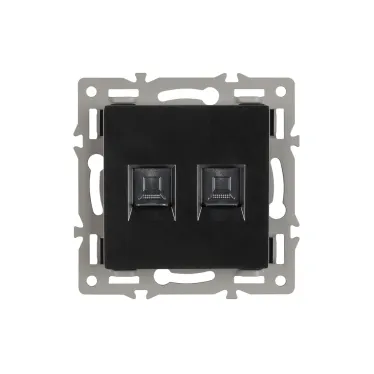 Механизм компьютерной розетки двойной SCT-MPC2-PL-BK RJ-45, CAT6