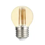 Лампа сетодиодная декоративная LED 8w E27 4000K шар золотой филамент 230/50
