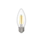 Лампа сетодиодная декоративная LED 6w E27 4000K свеча прозрачная филамент 230/50