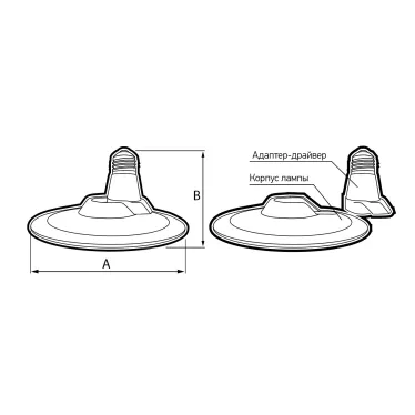 Лампа светодиодная LED высокой мощности 55Вт 4000К 4600Лм E27 85-265V UFO