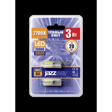 Лампа светодиодная LED 3Вт G4 175-240В 2700К PLED-G4/BL2 | 1036636B | Jazzway