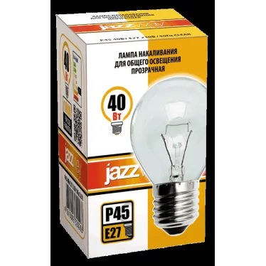 Лампа накаливания ЛОН  40Вт Е27 240В P45 clear | 3320263 | Jazzway