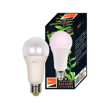 Лампа светодиодная LED 15Вт A60 Е27 прозрачная ( для растений)