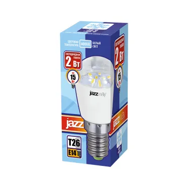 Лампа светодиодная LED 2Вт Т26 Е14 холодный прозрачная (для холодильника)