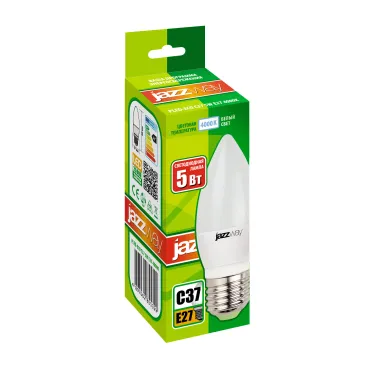 Лампа светодиодная LED 5вт E27 400Лм белый матовая свеча 230V/50Hz ECO