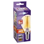 Лампа сетодиодная декоративная LED 6w E14 4000K шар золотой филамент 230/50 Jazzway