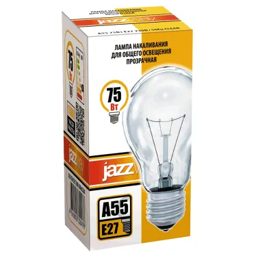 Лампа накаливания A55 240V 75W E27 clear (Б 230-75-5)