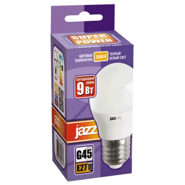 Лампа светодиодная LED 9Вт Е27 теплый белый матовый шар