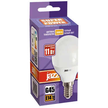 Лампа светодиодная LED 11Вт 230Вт E14 теплый матовый  шар
