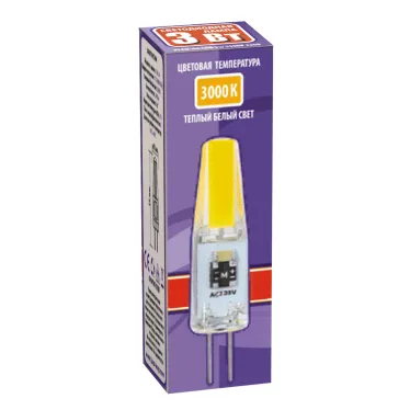 Лампа светодиодная LED 3Вт G4 теплый COB