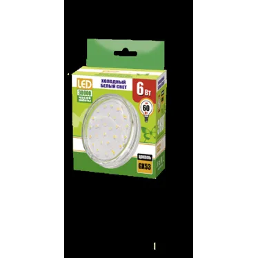 Лампа светодиодная LED 6Вт GX53 220В 5000К PLED- ECO-GX53 CLEAR таблетка (плоский цилиндр) | 2852090 | Jazzway