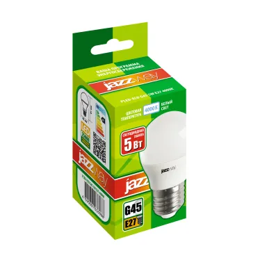 Лампа светодиодная LED 5Вт E27 400Лм белый матовая шар 230V/50Hz ECO