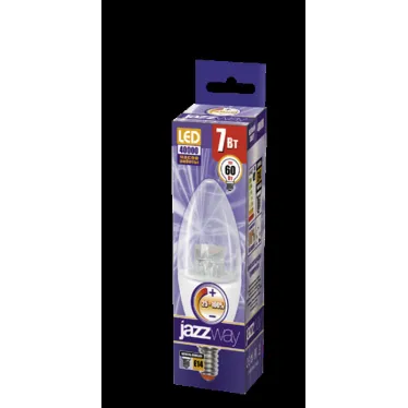 Лампа светодиодная LED 7Вт E14 220В 4000К PLED- DIM C37 CLEAR свеча | 1035370 | Jazzway