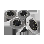                  Светильник светодиодный для ландшафтного освещения садово-парковый ДВУ-0.2Вт 5000К в грунт солнечная батарей нерж. сталь компл. 4шт IP44
               