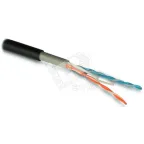 Витая пара Industrial Ethernet кат 5e 2x2x24 AWG (0.51 мм) однопроволочные жилы (solid) U/UTP для внутренней и внешней прокладки (-40°C – +70°C) двойная оболочка PVC (UV) черный