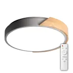                  Светильник светодиодный потолочный SCANDIC ДБО-90W 4000К 7200Лм серый обрамление из натурального дерева IP20 Jazzway
               