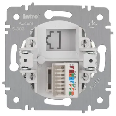 Розетка Intro Accent 6-303-01 информационная RJ45, IP20, СУ, белый