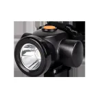                  Фонарь налобный 1Вт 80Лм ABS-пластик нейлон 2 режима работы 4 часа работы в ярком режиме заряд адаптер 220В в комплекте IP54
               