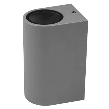 Светильник фасадный ДБУ GU10 без ламп корпус поликарбонат серый полуовал двухсторонний IP65 Jazzway