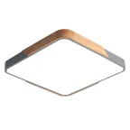                  Светильник светодиодный потолочный SCANDIC ДБО-24W 4000К 2000Лм серый обрамление из натурального дерева IP20
               