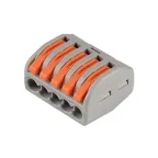 Клеммы монтажные многоразовые PTC-5P 222-415 450V 32A 0,08-2,5(4.0)mm2 , 5 отверстий, серые /50 шт.
