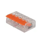 Клеммы монтажные многоразовые PTC-5P 221-415 450V 32A 0,14-4.0mm2, 5 отверстий, прозрачные / 50шт.