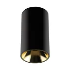                  Светильник светодиодный ДПО GU10 без лампы круглый черный корпус золотой рефлектор
               