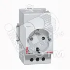 Розетка на DIN-pейку 2K+Т немецкий стандарт 10/16А