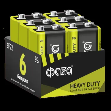 Батарейка 6F22 ФАZА Heavy Duty Pack-6 арт.5042261