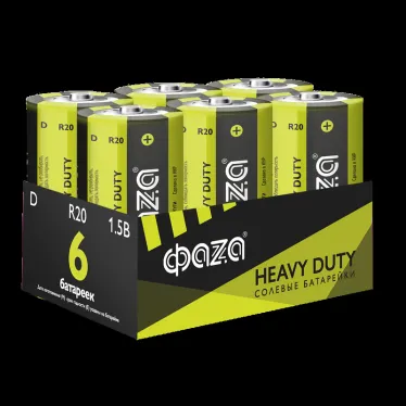Батарейка R20 ФАZА Heavy Duty Pack-6 арт.5042353