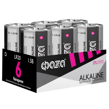 Батарейка LR20 ФАZА Alkaline Pack-6 арт.5030633