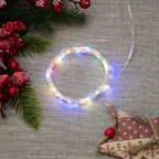 Гирлянда светодиодная на батарейках 2AA (не в/к) Роса 5м 50 светодиодов Разноцветный свет Провод медный ULD-S0500-050/SCB/2AA MULTI IP20 DEW