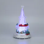 Фигура светодиодная на подставке Новогодний поезд с мелодией 30,5см, RGB