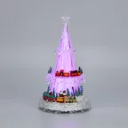 Фигура светодиодная на подставке Новогодний поезд с мелодией 30,5см, RGB