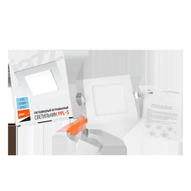 Светильник светодиодный ДВО-6w 6500K 400 Лм IP40 WH 120мм встраиваемый квадрат