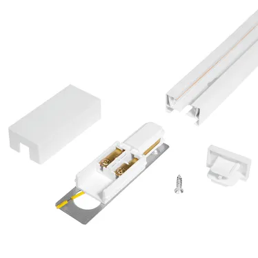 Шинопровод белый 2м PTR 2M-WH с токоподводом и заглушкой Jazzway