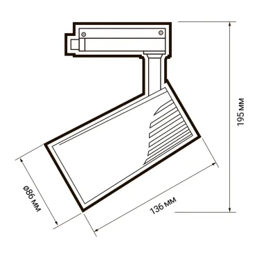 Светильник светодиодный трековый на шинопровод ДПО-32w 4000K 24° WH (белый) IP40 Jazzway PTR 1732