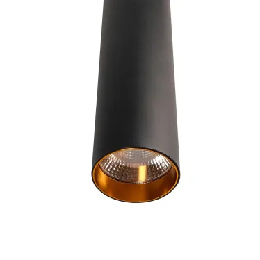 Светильник светодиодный трековый на шинопровод ДПО-10Вт 3000К 600х80 корпус алюминий черный на подвесе 1м IP40