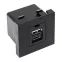 Розетка USB A+C, 2.1А, 2 гнезда, без индикатора, черная, матовая EKF